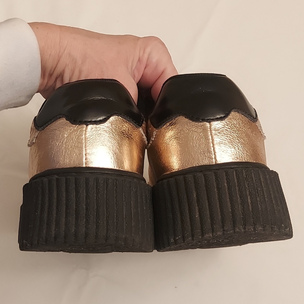 TUK Gold Leather Brogues - Picture 5 of 8